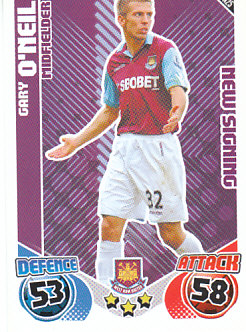 Gary O'Neil West Ham United 2010/11 Topps Match Attax New Signing #N25